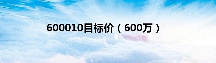 600010目标价（600万）