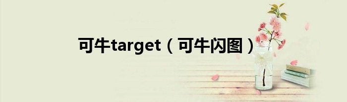 可牛target（可牛闪图）