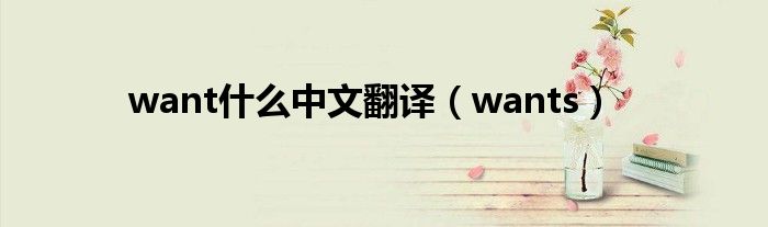 want什么中文翻译（wants）