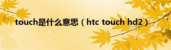 touch是什么意思（htc touch hd2）