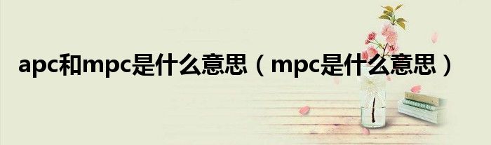 apc和mpc是什么意思（mpc是什么意思）