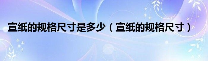 宣纸的规格尺寸是多少（宣纸的规格尺寸）