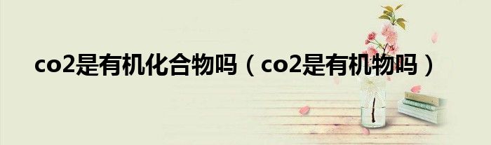 co2是有机化合物吗（co2是有机物吗）