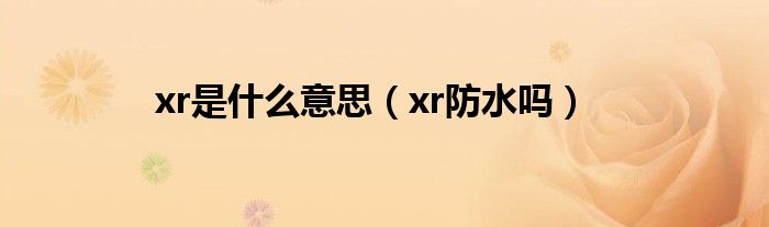 xr是什么意思（xr防水吗）