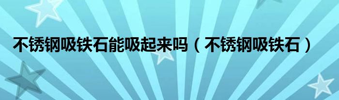 不锈钢吸铁石能吸起来吗（不锈钢吸铁石）