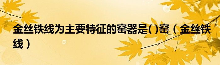 金丝铁线为主要特征的窑器是( )窑（金丝铁线）