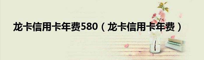 龙卡信用卡年费580（龙卡信用卡年费）