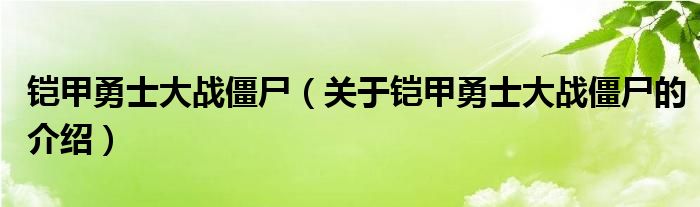 铠甲勇士大战僵尸（关于铠甲勇士大战僵尸的介绍）