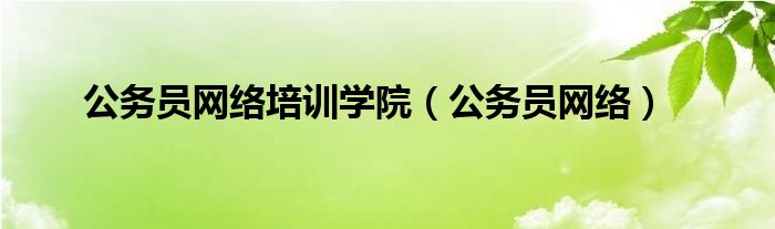 公务员网络培训学院（公务员网络）