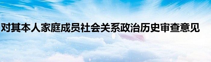 对其本人家庭成员社会关系政治历史审查意见