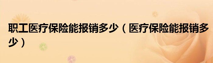 职工医疗保险能报销多少（医疗保险能报销多少）