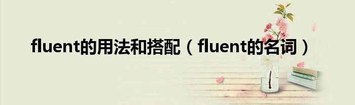 fluent的用法和搭配（fluent的名词）