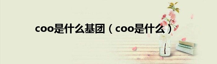 coo是什么基团（coo是什么）