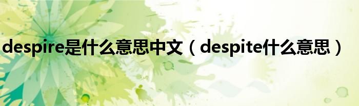 despire是什么意思中文（despite什么意思）