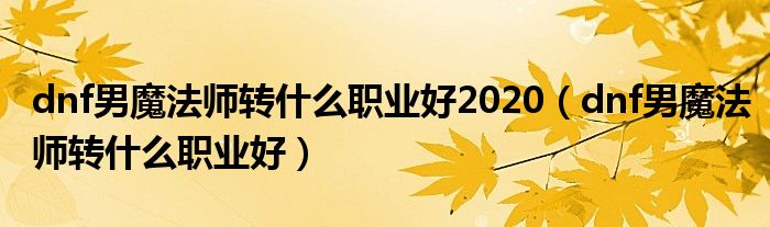 dnf男魔法师转什么职业好2020（dnf男魔法师转什么职业好）