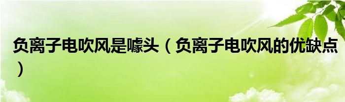 负离子电吹风是噱头（负离子电吹风的优缺点）