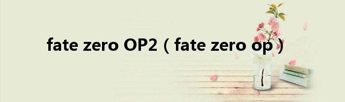 fate zero OP2（fate zero op）