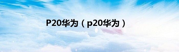 P20华为（p20华为）