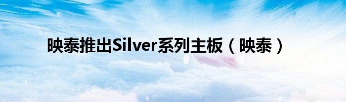 映泰推出Silver系列主板（映泰）