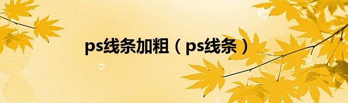 ps线条加粗（ps线条）