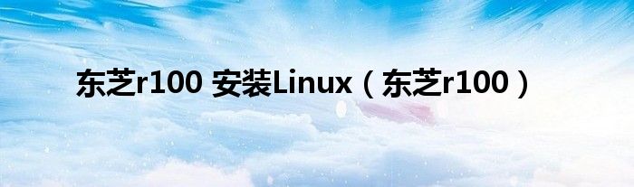 东芝r100 安装Linux（东芝r100）