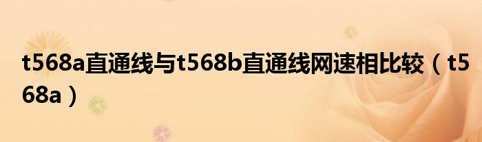 t568a直通线与t568b直通线网速相比较（t568a）