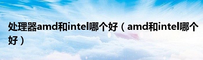 处理器amd和intel哪个好（amd和intel哪个好）