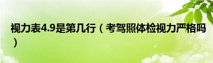 视力表4.9是第几行（考驾照体检视力严格吗）