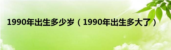 1990年出生多少岁（1990年出生多大了）