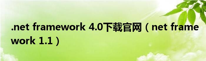 .net framework 4.0下载官网（net framework 1.1）