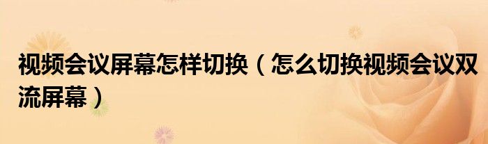 视频会议屏幕怎样切换（怎么切换视频会议双流屏幕）