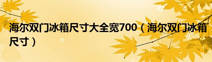 海尔双门冰箱尺寸大全宽700（海尔双门冰箱尺寸）