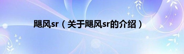 飓风sr（关于飓风sr的介绍）