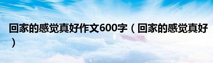 回家的感觉真好作文600字（回家的感觉真好）