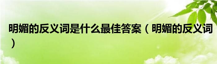 明媚的反义词是什么最佳答案（明媚的反义词）