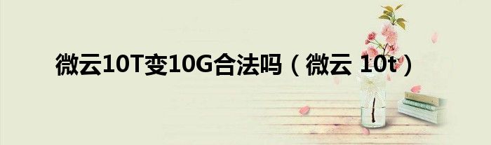 微云10T变10G合法吗（微云 10t）