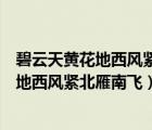 碧云天黄花地西风紧北雁南飞晓来谁染霜林醉（碧云天黄花地西风紧北雁南飞）