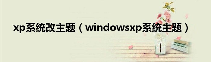 xp系统改主题（windowsxp系统主题）