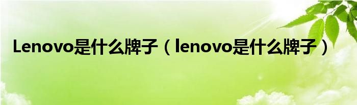 Lenovo是什么牌子（lenovo是什么牌子）