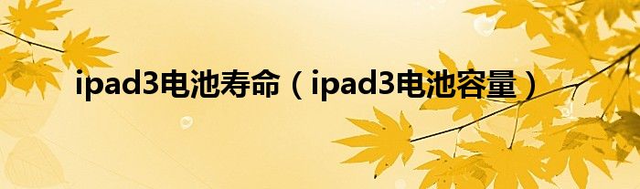 ipad3电池寿命（ipad3电池容量）