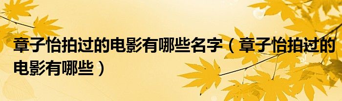 章子怡拍过的电影有哪些名字（章子怡拍过的电影有哪些）