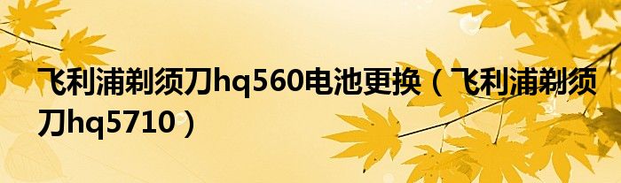 飞利浦剃须刀hq560电池更换（飞利浦剃须刀hq5710）