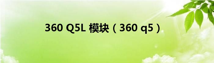 360 Q5L 模块（360 q5）