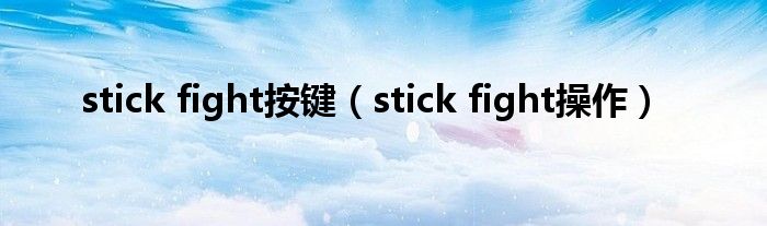 stick fight按键（stick fight操作）