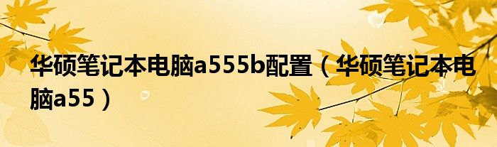 华硕笔记本电脑a555b配置（华硕笔记本电脑a55）