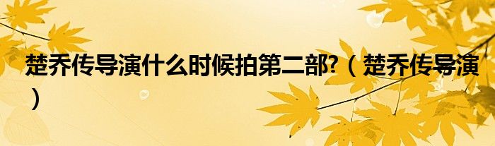 楚乔传导演什么时候拍第二部?（楚乔传导演）