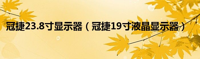 冠捷23.8寸显示器（冠捷19寸液晶显示器）