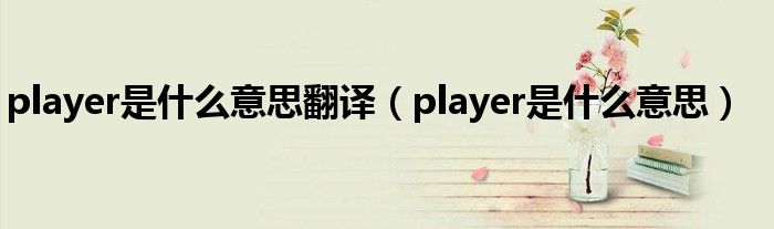 player是什么意思翻译（player是什么意思）