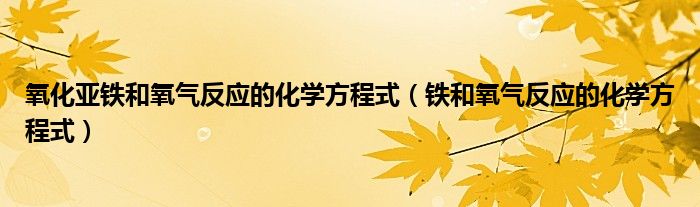 氧化亚铁和氧气反应的化学方程式（铁和氧气反应的化学方程式）