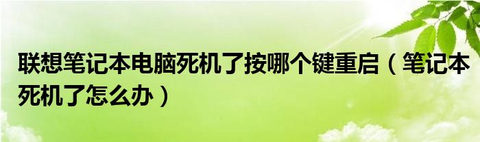 联想笔记本电脑死机了按哪个键重启（笔记本死机了怎么办）